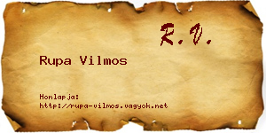 Rupa Vilmos névjegykártya